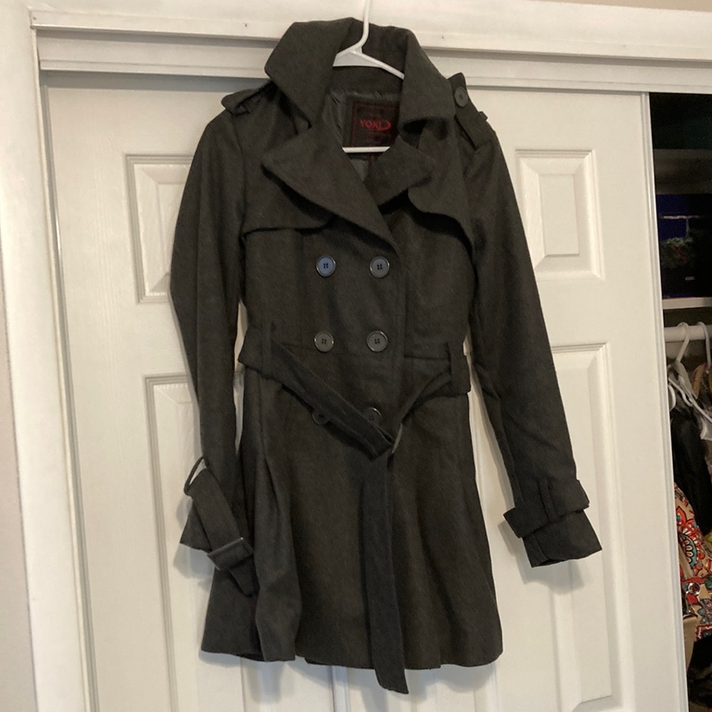 Gray Winter Peacoat. Size Medium. Double breasted.